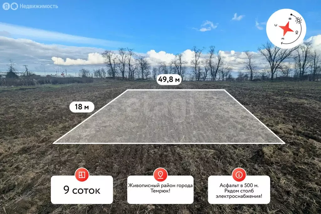 Участок в Темрюк, СНТ Северные Сады (9 м) - Фото 1