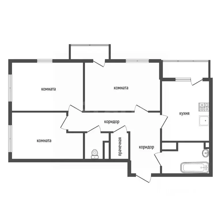 3-к кв. Воронежская область, Воронеж ул. Ломоносова, 116Б (77.6 м) - Фото 2