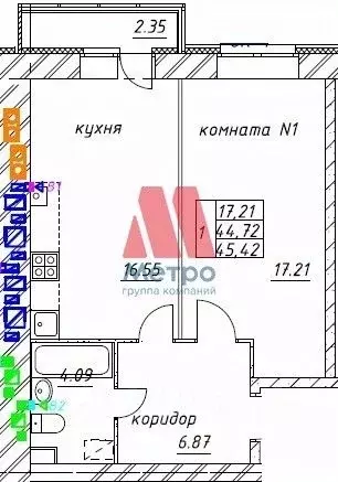 1-к кв. ярославская область, ярославский район, заволжское с/пос, пос. . - Фото 1