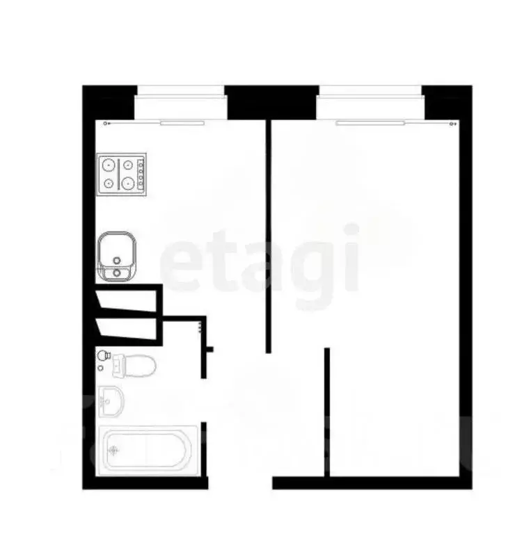 1-комнатная квартира: село Осиновая Гора, улица Аркадия Шипунова, 2 ... - Фото 1