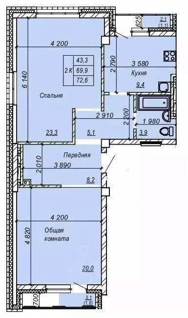 2-к кв. Новосибирская область, Новосибирск Затулинский жилмассив, ул. ... - Фото 0