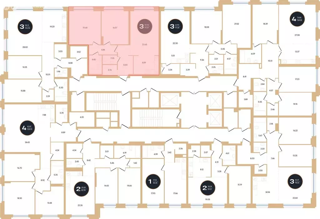 3-комнатная квартира: Уфа, улица Рихарда Зорге, 73/1 (91.2 м) - Фото 1
