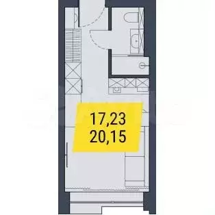 Апартаменты-студия, 20,2 м, 28/32 эт. - Фото 0