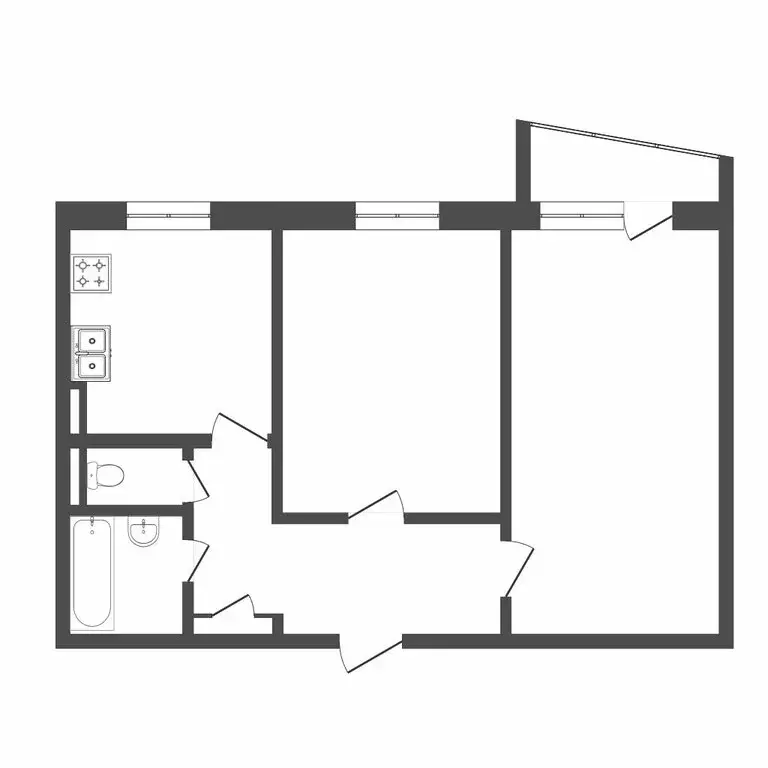 2-комнатная квартира: Тюмень, Широтная улица, 157 (50 м) - Фото 1