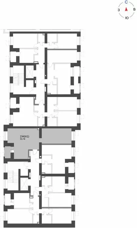 2-комнатная квартира: Нижнекамск, 15-й микрорайон, ЖК Калина (53.78 м) - Фото 1