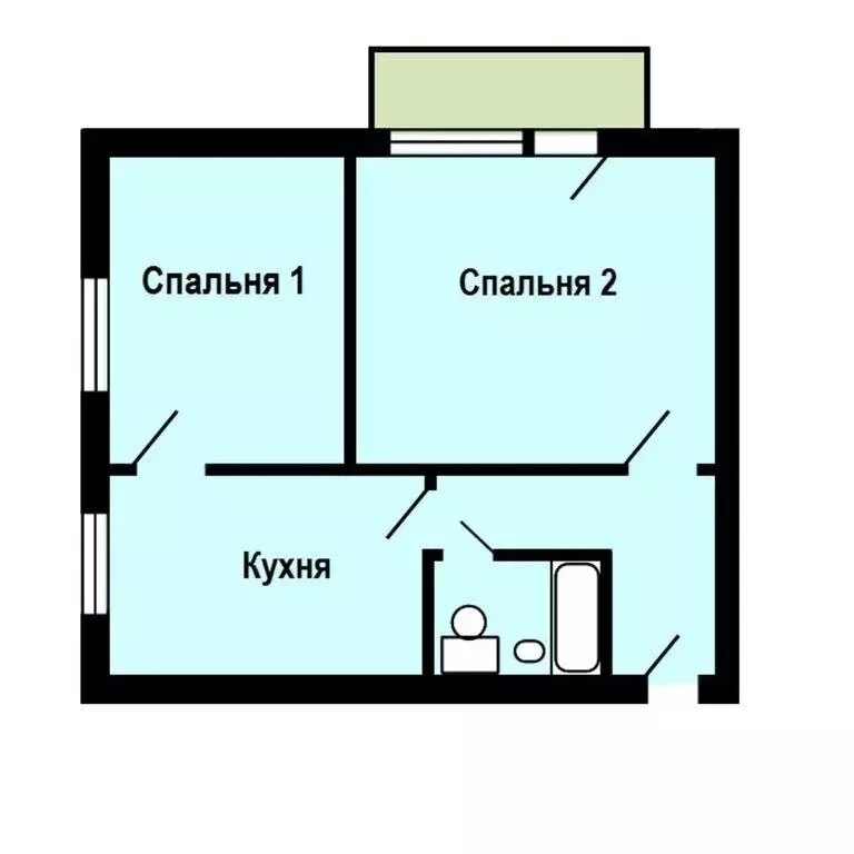 2-комнатная квартира: Москва, улица Фабрициуса, 33к5 (45 м) - Фото 1