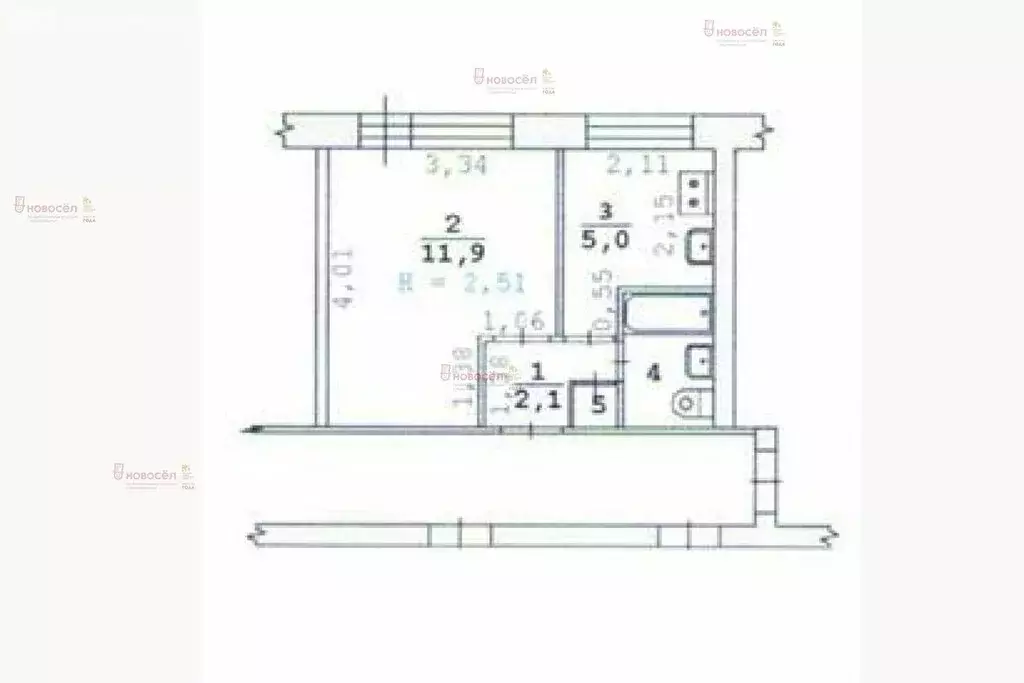 1-комнатная квартира: Екатеринбург, улица Ломоносова, 61 (22 м) - Фото 0