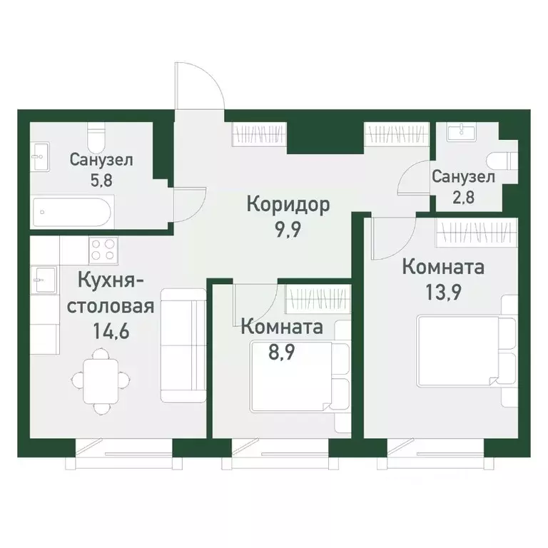 2-к кв. Челябинская область, Челябинский городской округ, пос. ... - Фото 0
