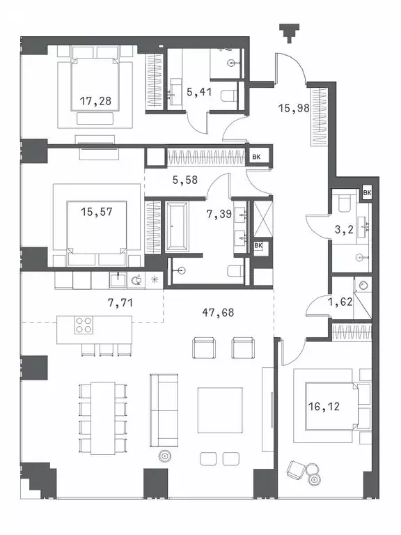 3-комнатная квартира: Москва, Садовая-Сухаревская улица, 14с1 (145.57 ... - Фото 0