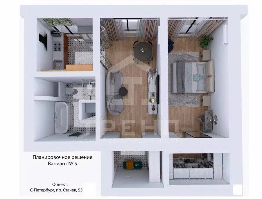 2-к кв. Санкт-Петербург просп. Стачек, 55 (63.0 м) - Фото 1