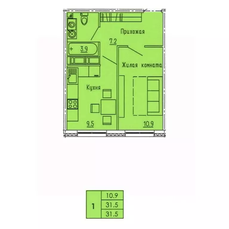 1-к кв. Пензенская область, Пенза ул. Яшиной, 12 (31.5 м) - Фото 0