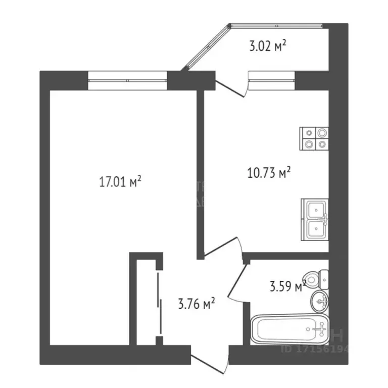 1-к кв. Тюменская область, Тюмень ул. Газопромысловая, 1к1 (37.7 м) - Фото 1