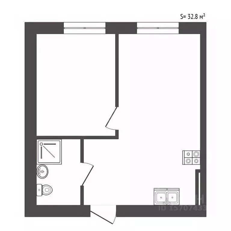 2-к кв. Санкт-Петербург Октябрьская наб., 108к1БД (32.8 м) - Фото 2