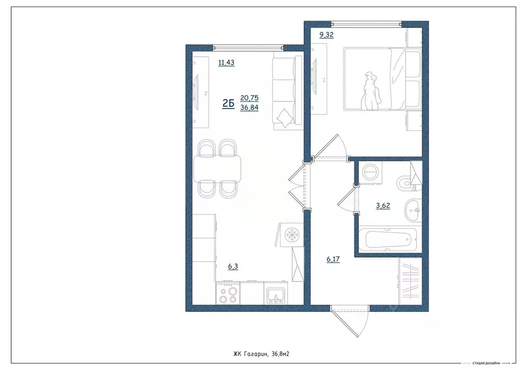 2-к кв. Ярославская область, Ярославль ул. Дядьковская, 16А (36.8 м) - Фото 2