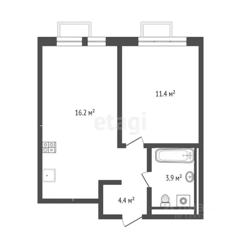 1-к кв. Тюменская область, Тюмень Полевая ул., 117к3 (39.9 м) - Фото 2