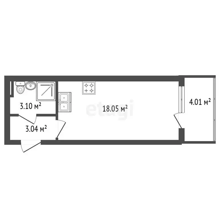 Квартира-студия: Санкт-Петербург, Пулковское шоссе, 99к6 (24.19 м) - Фото 1