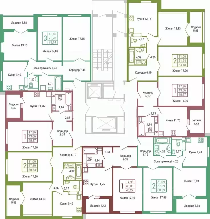 2-к кв. Калужская область, Обнинск ул. Табулевича, 1 (57.4 м) - Фото 2