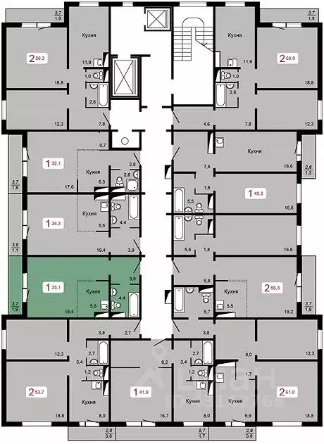 2-к кв. Красноярский край, Красноярск ул. Кутузова (56.3 м) - Фото 0