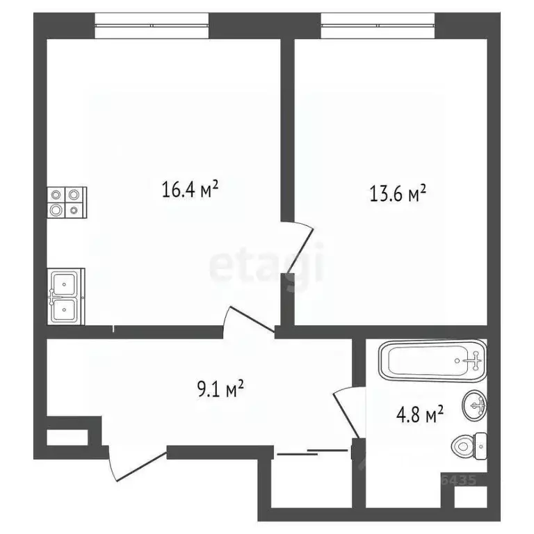1-к кв. Москва ул. Саларьевская, 10к2 (42.9 м) - Фото 1