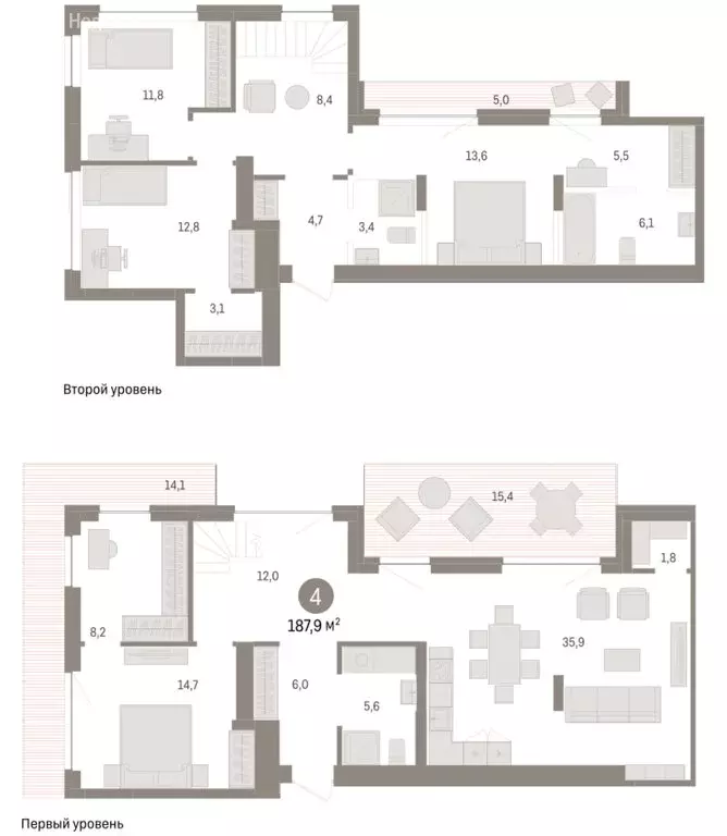 4-комнатная квартира: Тюмень, Урайская улица (187.91 м) - Фото 1