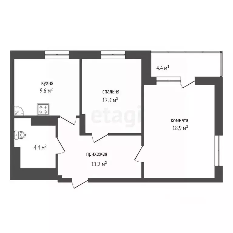 2-к кв. Красноярский край, Красноярск Свободный просп., 66Рк1 (56.7 м) - Фото 1