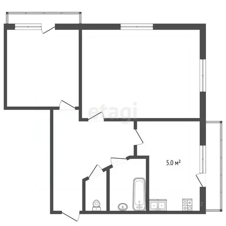 2-к кв. Ставропольский край, Кисловодск Седлогорская ул. (38.3 м) - Фото 2