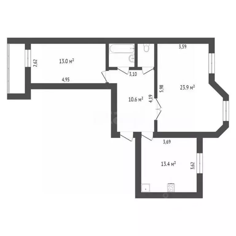 2-к кв. Вологодская область, Вологда Осановский проезд, 27 (64.0 м) - Фото 1