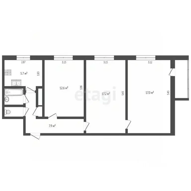 3-к кв. Ямало-Ненецкий АО, Новый Уренгой 2-й мкр, ул. ... - Фото 2