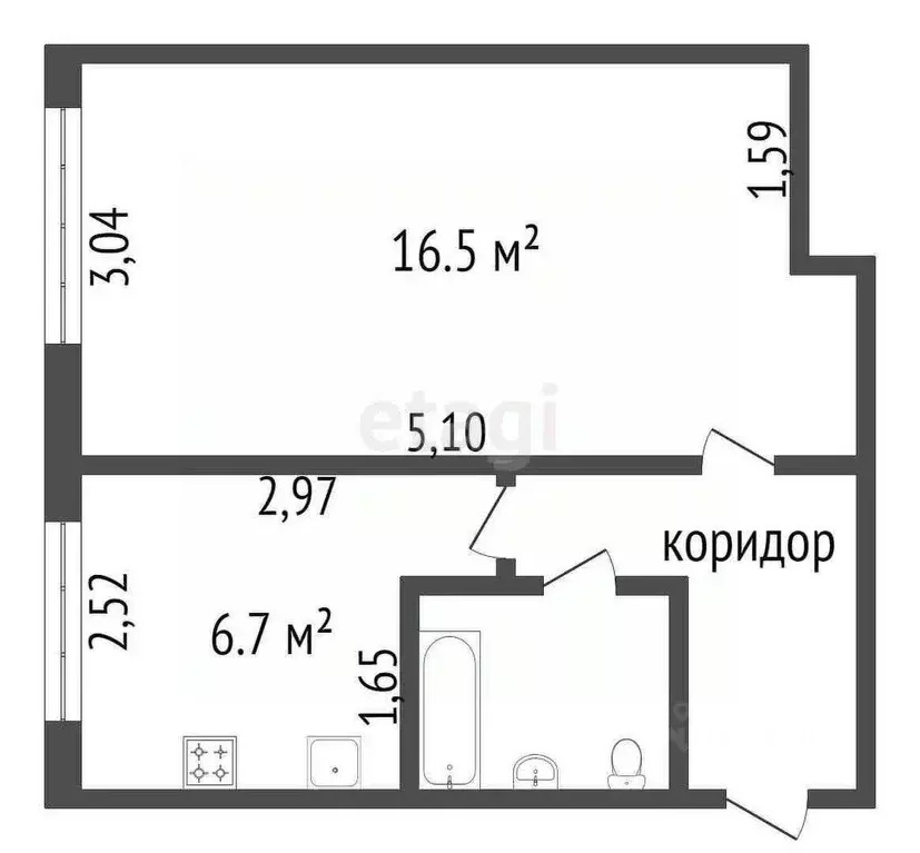 1-к кв. Вологодская область, Вологда ул. Карла Маркса, 85 (29.8 м) - Фото 1