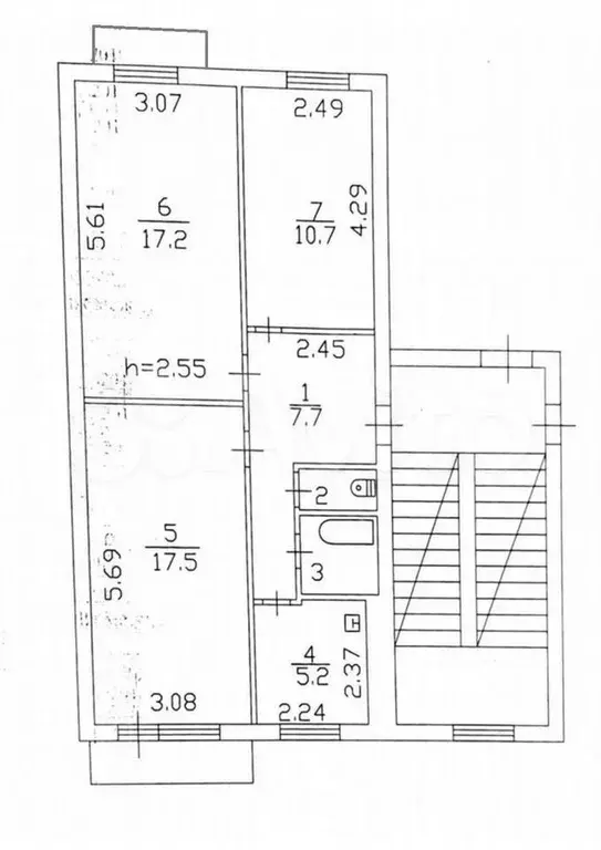 3-к. квартира, 62 м, 3/5 эт. - Фото 0