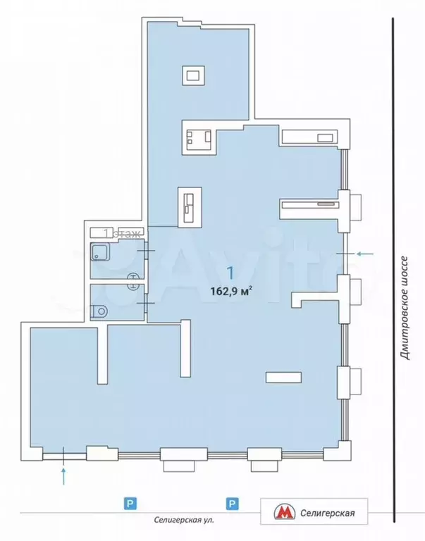 Продажа помещения 162,9м у метро «Селигерская  01 - Фото 1