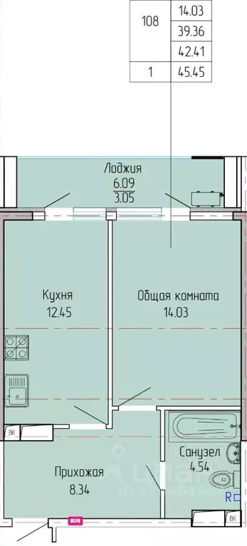 1-к кв. Крым, Ялта Высота жилой комплекс (42.41 м) - Фото 1