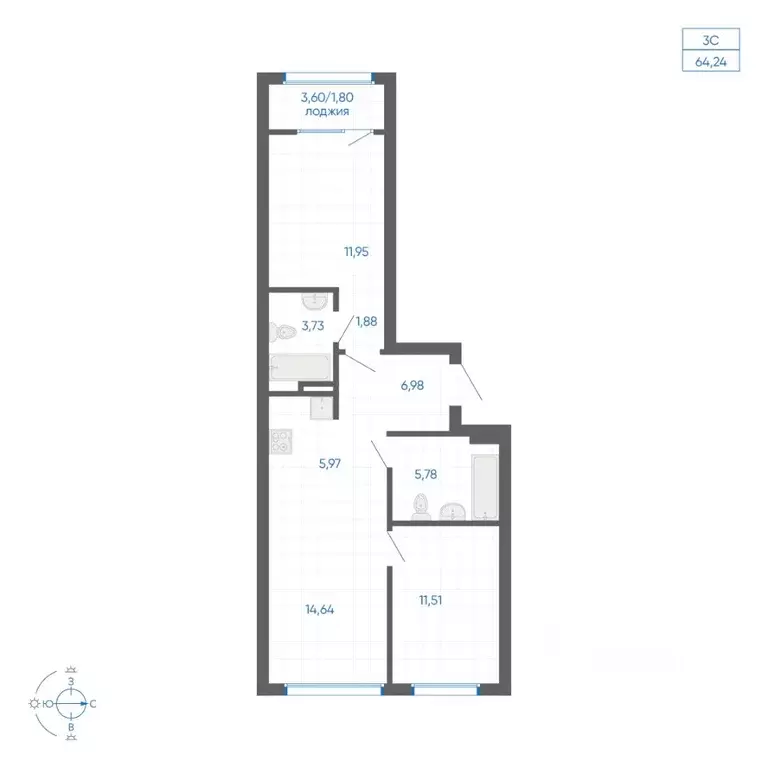 2-к кв. Челябинская область, Челябинский городской округ, пос. ... - Фото 1