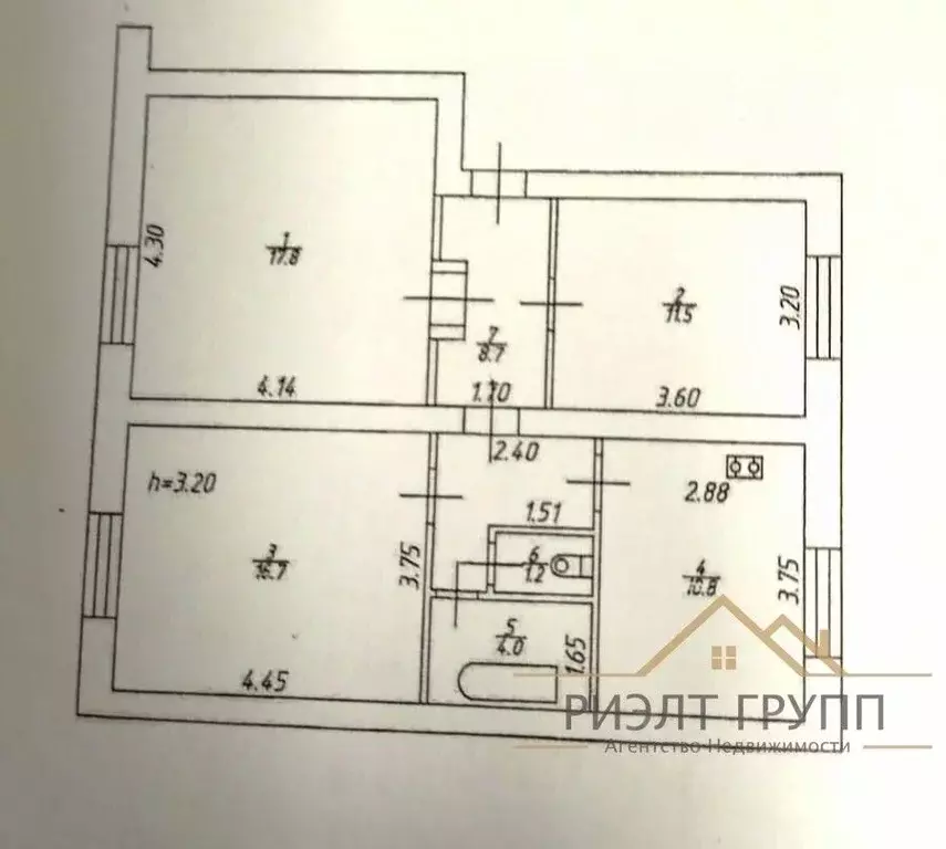 3-к кв. Татарстан, Казань ул. Тимирязева, 4 (70.7 м) - Фото 2