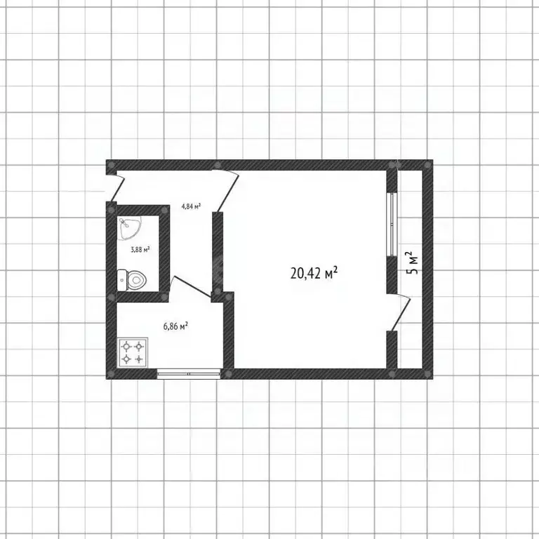 1-к кв. Санкт-Петербург просп. Большевиков, 65К1 (36.0 м) - Фото 2