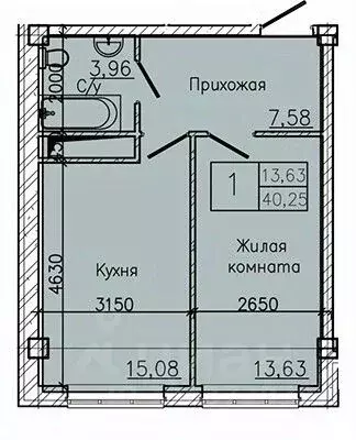 1-к кв. Ставропольский край, Пятигорск ул. Ермолова, 28А (40.36 м) - Фото 1