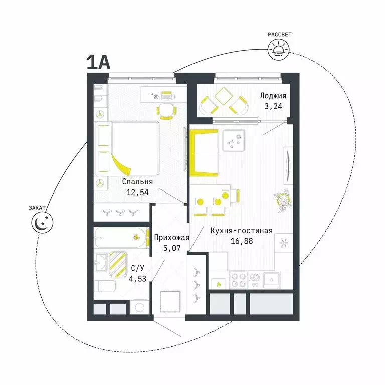 1-комнатная квартира: Рязань, Шереметьевская улица, 12к4 (40.64 м) - Фото 0