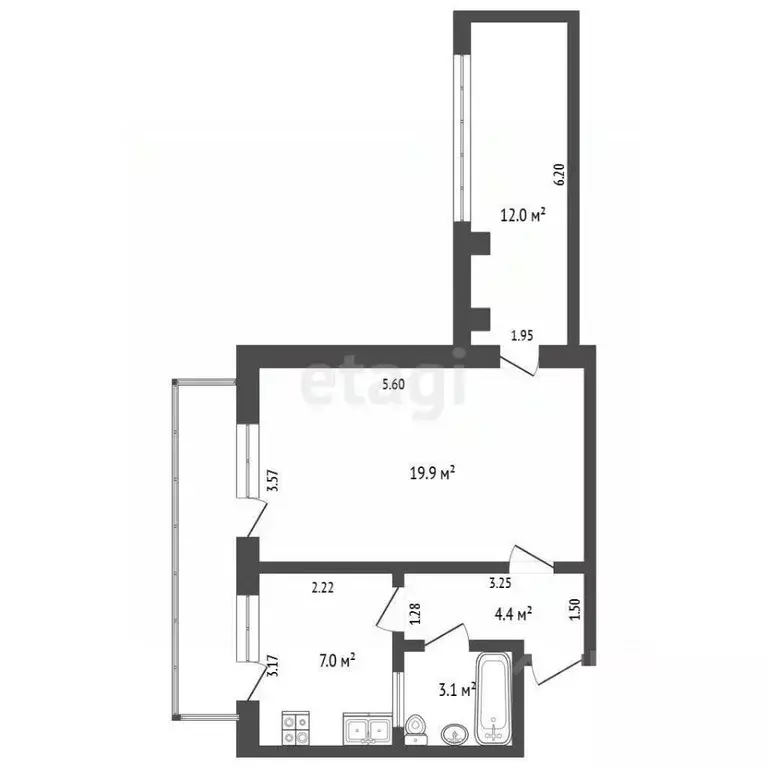 1-к кв. Крым, Феодосия ул. Гарнаева, 63В (46.4 м) - Фото 2