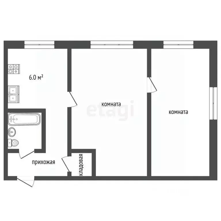 2-к кв. Московская область, Воскресенск Цемгигант мкр, ул. 40 лет ... - Фото 2