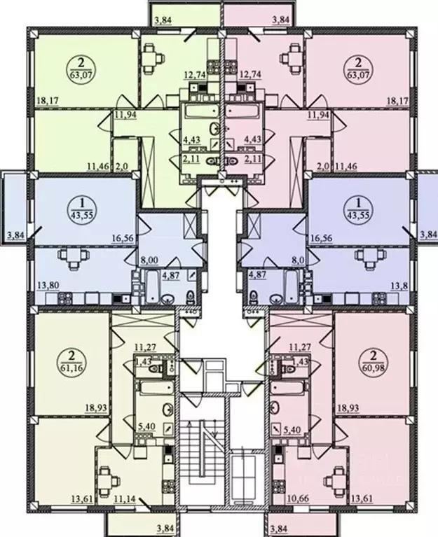 1-к кв. Ростовская область, Ростов-на-Дону ул. Дранко, 106 (45.0 м) - Фото 2