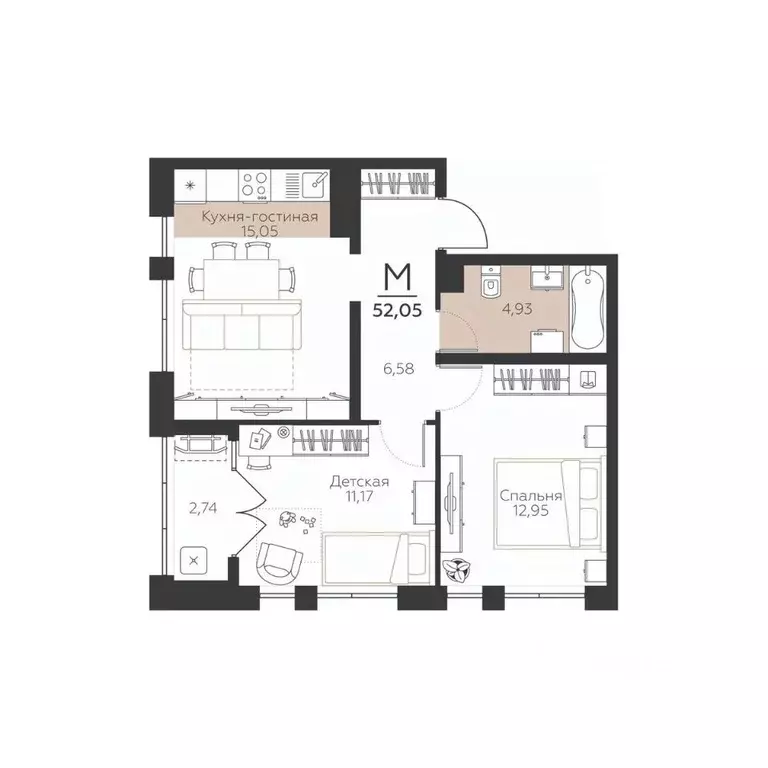 2-к кв. Тульская область, Тула городской округ, пос. Молодежный 8А ... - Фото 1