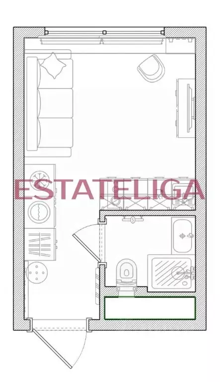 Студия Москва Ильменский проезд, 12 (16.0 м) - Фото 1