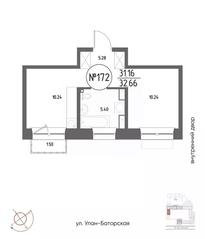 1-к кв. Иркутская область, Иркутск Макс жилой комплекс (32.66 м) - Фото 0