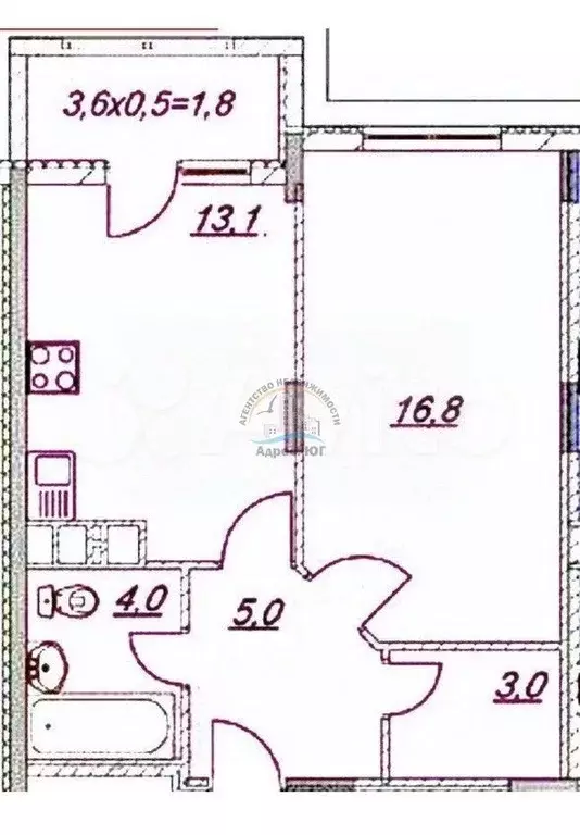 1-к кв. Краснодарский край, Анапа Таманская ул. (46.0 м) - Фото 2