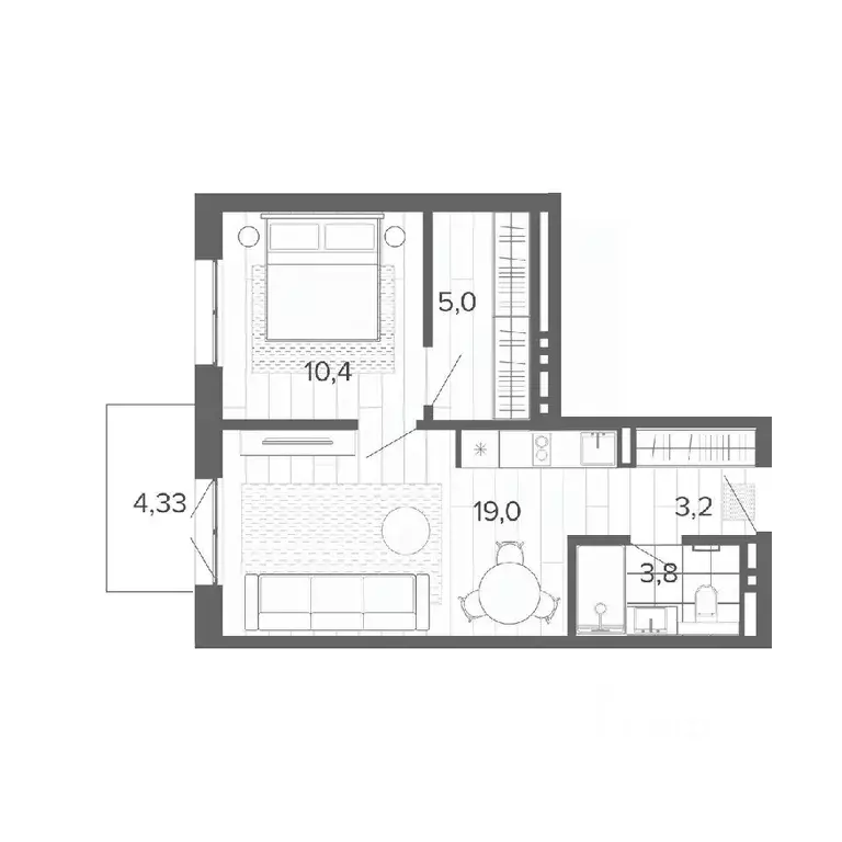 2-к кв. Алтайский край, Барнаул тракт Змеиногорский, 35Б (45.73 м) - Фото 0