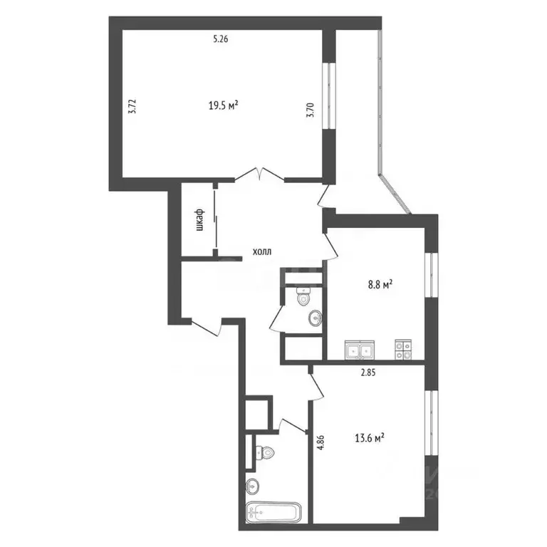 2-к кв. Москва ул. Малые Каменщики, 14 (63.0 м) - Фото 1