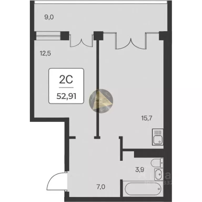 1-к кв. Крым, Алупка ш. Севастопольское, 6Ак1 (52.91 м) - Фото 2