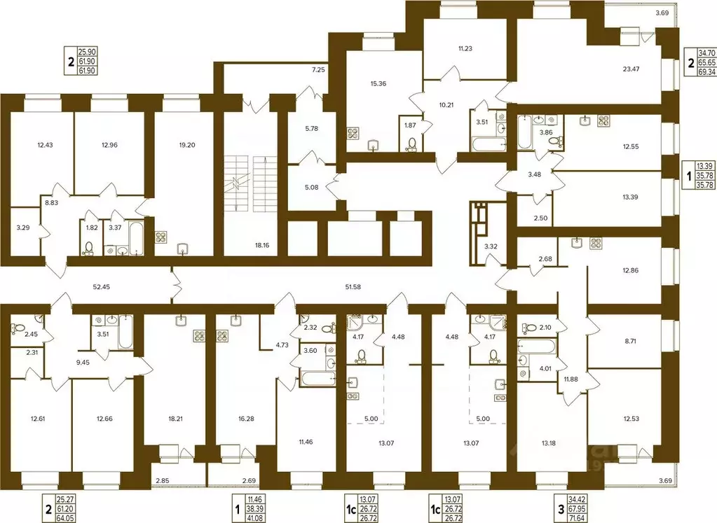 2-к кв. Брянская область, Брянск Степная ул., уч2Б (69.34 м) - Фото 1