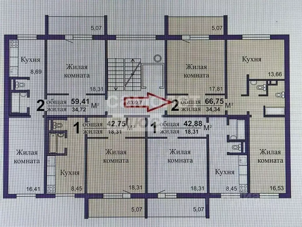 2-к кв. Челябинская область, Челябинск ул. Трашутина, 41 (64.0 м) - Фото 2