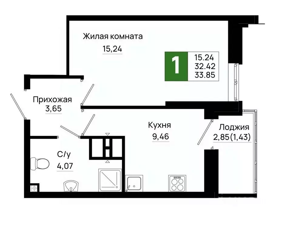 1-к кв. Ростовская область, Ростов-на-Дону Нефтекачка кв-л, Октябрь ... - Фото 0